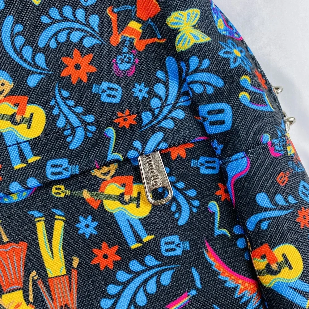 Loungefly Disney Pixar Coco Dia de Los Muertos Mini Backpack Black Canvas Rare